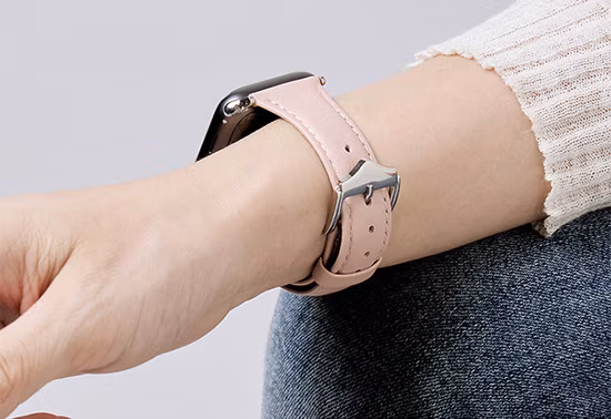Bracelet en cuir véritable pour hommes et femmes, accessoires de montre avec Logo personnalisé, bracelet en Corcodile de haute qualité, Apple Watch