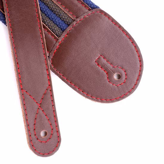 Sangle de guitare en cuir véritable, mélange de cuir véritable, rayures diagonales en Nylon, sangles de guitare