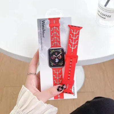 Bracelets de montre en caoutchouc de mode bracelets de Sport en Silicone souple bracelet de montre de remplacement pour iWatch série 7 6 5
