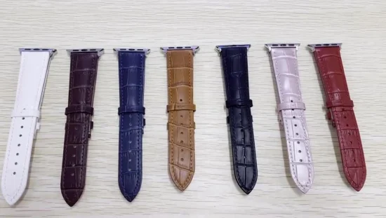 Bracelet de montre en cuir véritable, prix d'usine, bonne qualité, 38mm 42mm, motif Crocodile