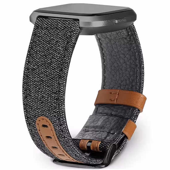 Bracelets de montre en toile vintage de luxe 20/22 mm + cuir de vache