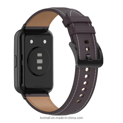 Bracelet de montre intelligente réglable en cuir PU véritable, pour Huawei Watch Fit 2