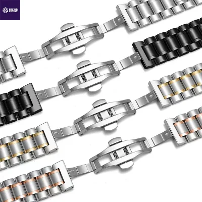 Boucle déployante pour hommes, bracelet de montre en métal réglable en acier inoxydable pour Apple Watch