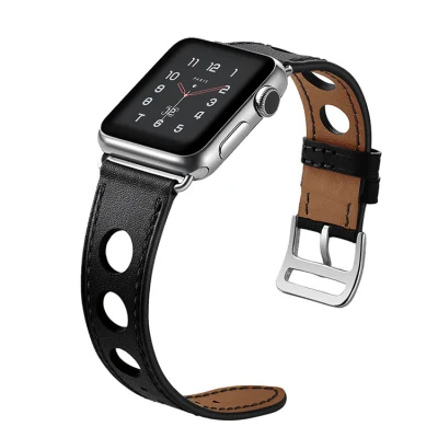 Bracelet Apple Watch en cuir véritable de bonne qualité, Design de mode, largeur 22mm