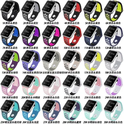Bande de montre en silicone de sport de vente chaude pour bracelet intelligent Apple Watch