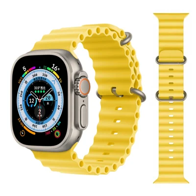 Bracelet océan en Silicone pour Apple Watch Ultra, 49mm Se 8 7 6 5 3 45mm 41mm 42mm 38mm, le plus récent